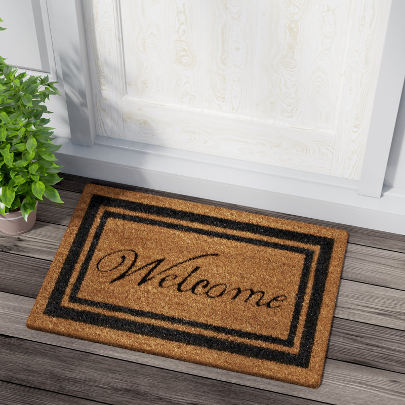 Charlton Home Stender Border NonSlip Outdoor Door Mat
